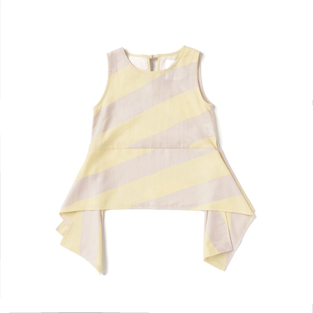 Omamimini Girls Sleeveless Peplum Top With Side Tails